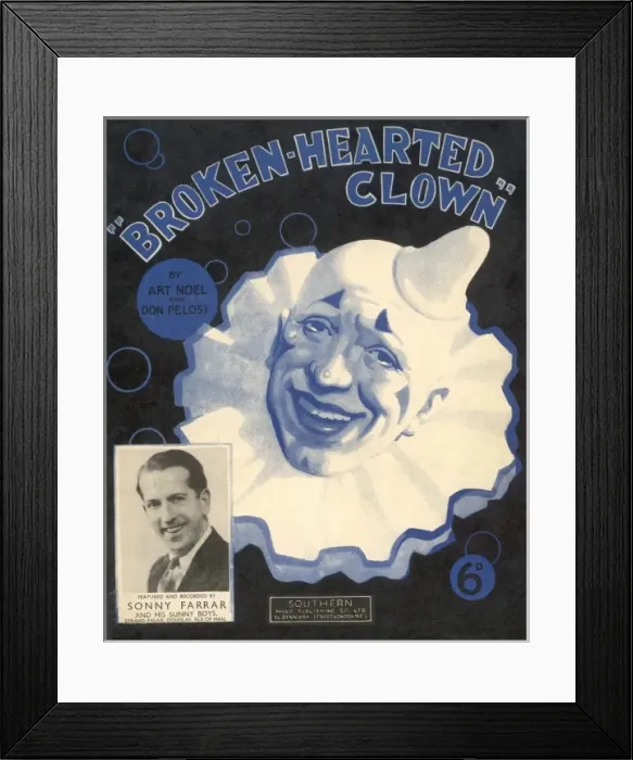 Framed Print : Broken Hearted Clown Framed Print : Broken Hearted Clown