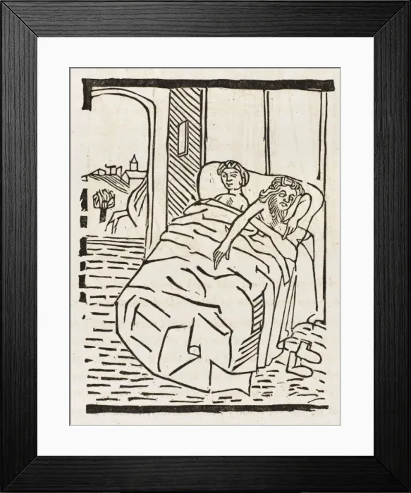 Framed Print : Saint Ammonas in Bed Framed Print : Saint Ammonas in Bed