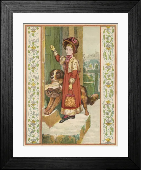 Framed Print : Charity Visit Girl / Dog Framed Print : Charity Visit Girl / Dog