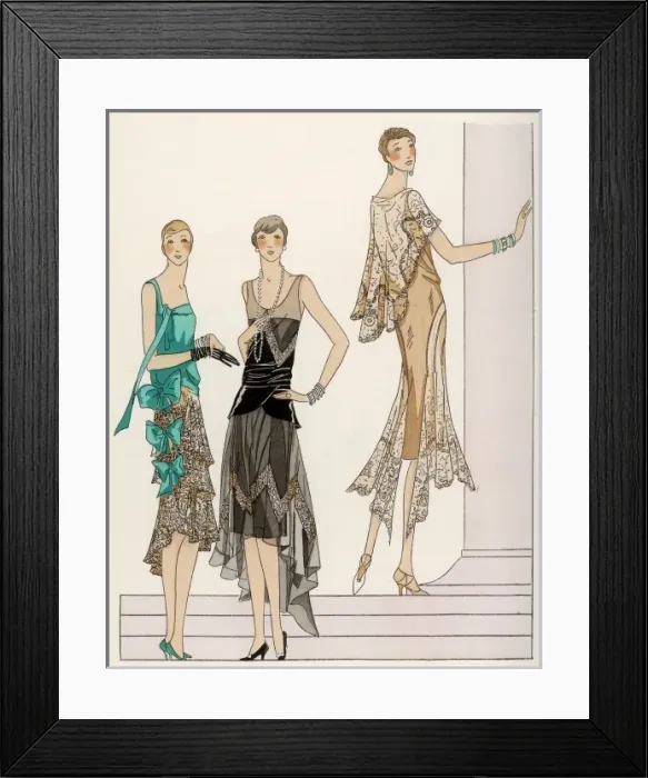 Framed Print : Three in Evening Dresses Framed Print : Three in Evening Dresses