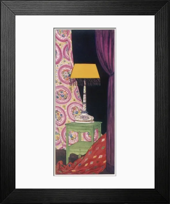 Framed Print : Lamp and Fabrics 1915 Framed Print : Lamp and Fabrics 1915