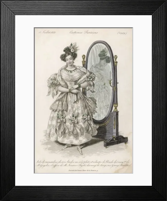 Framed Print : Lady & Mirror 1832 Framed Print : Lady & Mirror 1832