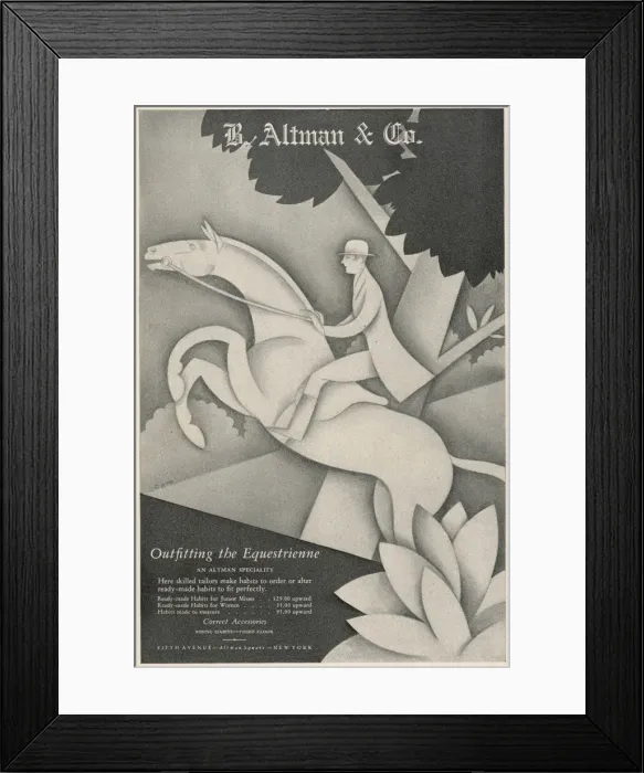 Framed Print : Horse Dress Advert Framed Print : Horse Dress Advert