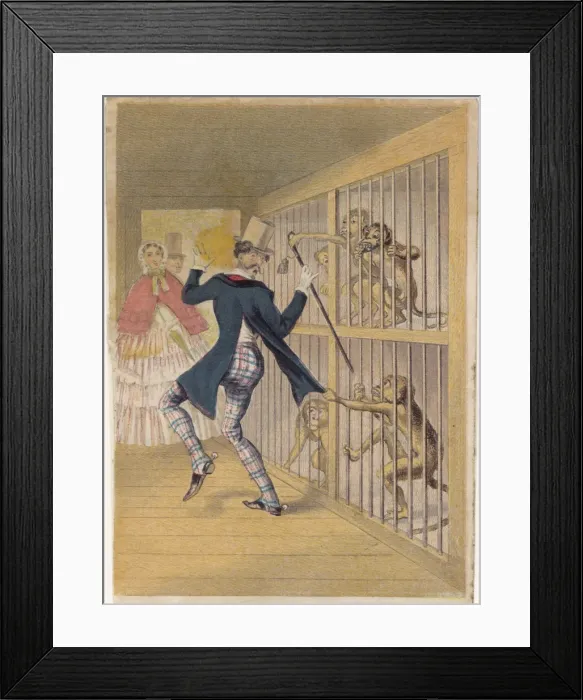 Framed Print : Man and Monkey Framed Print : Man and Monkey