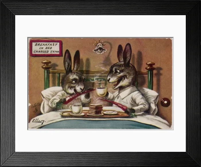 Framed Print : Rabbits Breakfast in Bed Framed Print : Rabbits Breakfast in Bed