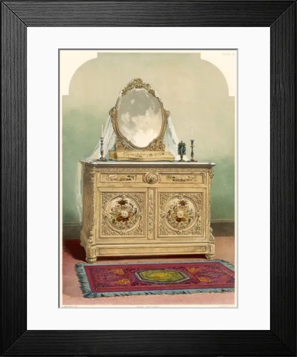 Framed Print : Dressing Table 1851 Framed Print : Dressing Table 1851