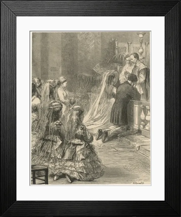 Framed Print : Wedding Couple at Altar Framed Print : Wedding Couple at Altar