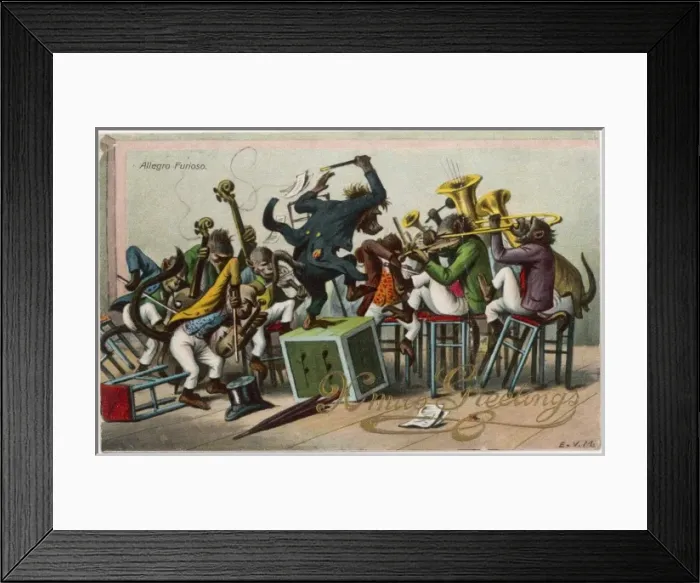 Framed Print : Allegro Furioso / Monkeys Framed Print : Allegro Furioso / Monkeys