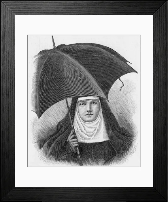 Framed Print : Nun with Umbrella Framed Print : Nun with Umbrella