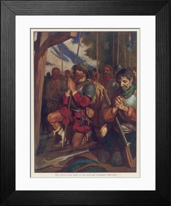 Framed Print : Conquistadores Pray Framed Print : Conquistadores Pray