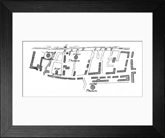 Framed Print : Southwark / Bankside Map Framed Print : Southwark / Bankside Map