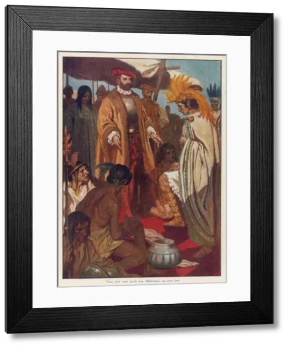 Framed Print : Guatemozin Surrenders Framed Print : Guatemozin Surrenders