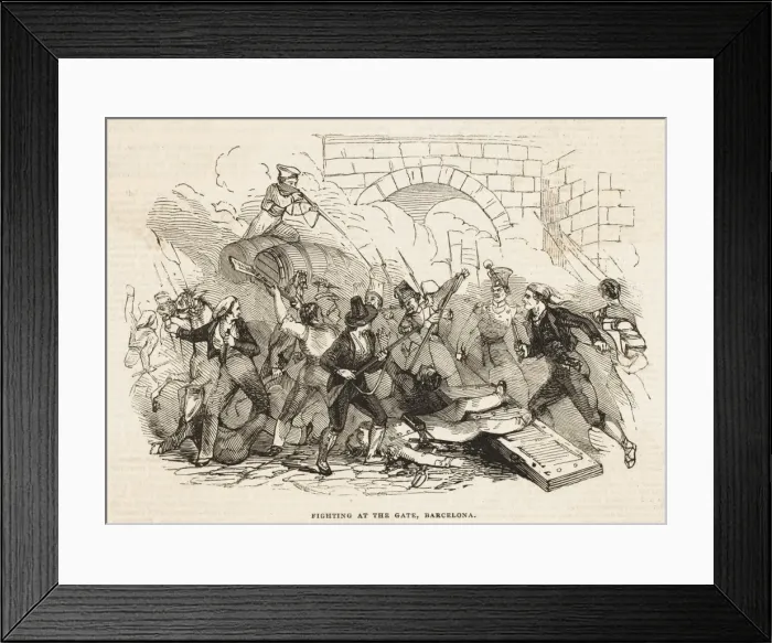 Framed Print : Fighting in Barcelona Framed Print : Fighting in Barcelona