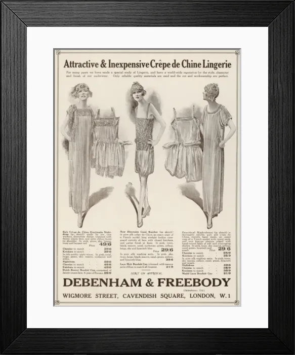 Framed Print : Underwear C. 1923 Framed Print : Underwear C. 1923