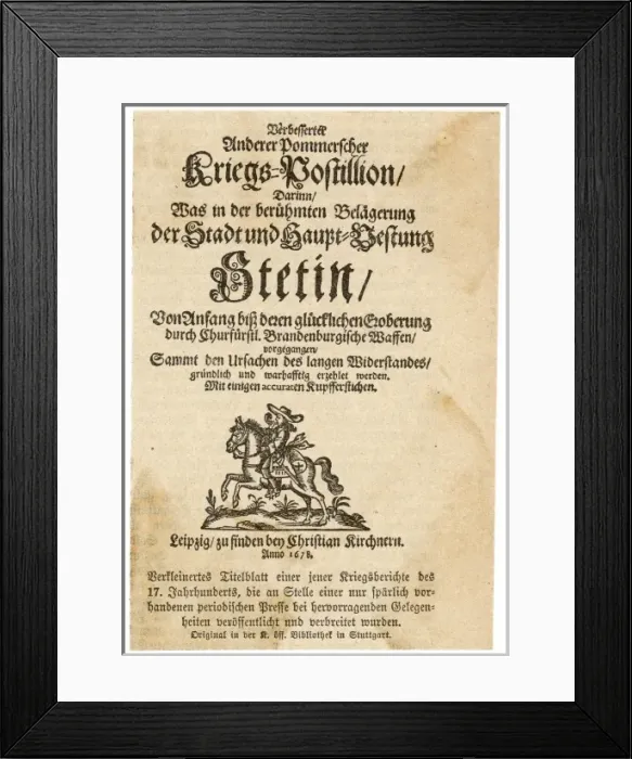 Framed Print : German News Sheet 1678 Framed Print : German News Sheet 1678