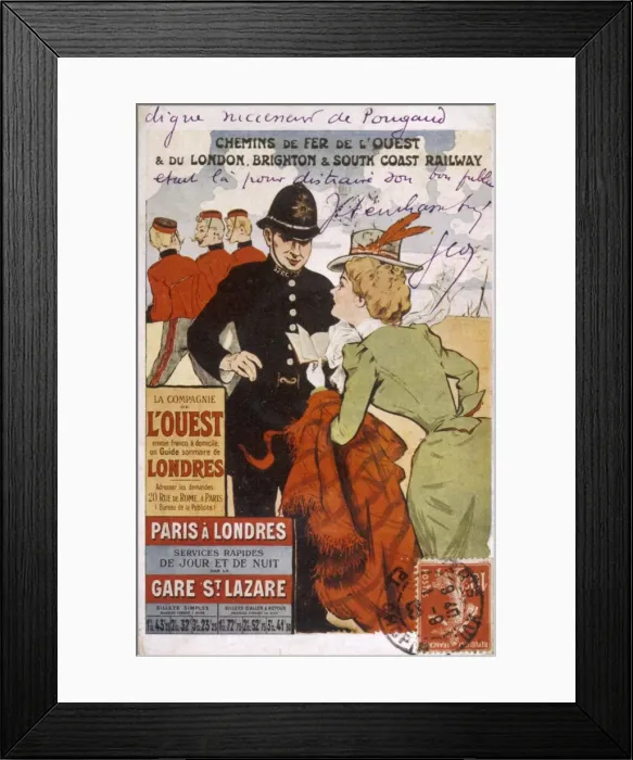 Framed Print : Tourist and Bobby Framed Print : Tourist and Bobby