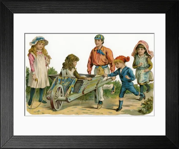 Framed Print : Boys / Girls / Wheelbarrow Framed Print : Boys / Girls / Wheelbarrow