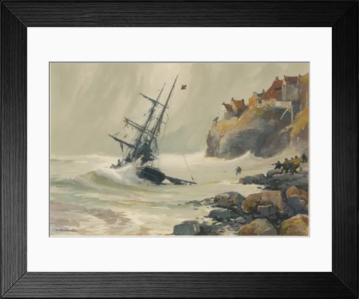 Framed Print : Sailing Ship Aground Framed Print : Sailing Ship Aground