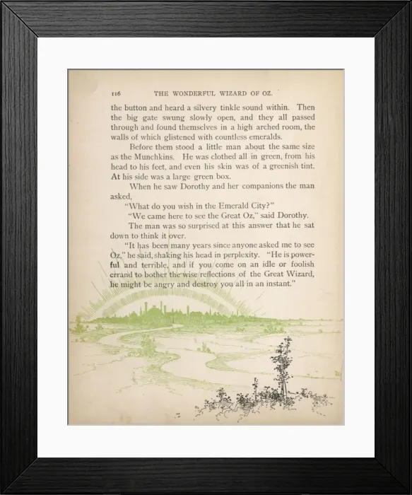 Framed Print : Wizard Oz / Emerald City Framed Print : Wizard Oz / Emerald City