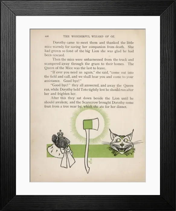 Framed Print : Wizard of Oz / Cat & Mouse Framed Print : Wizard of Oz / Cat & Mouse