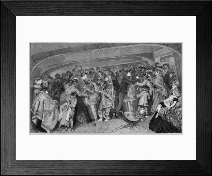 Framed Print : Emigrant Ship Mealtime Framed Print : Emigrant Ship Mealtime