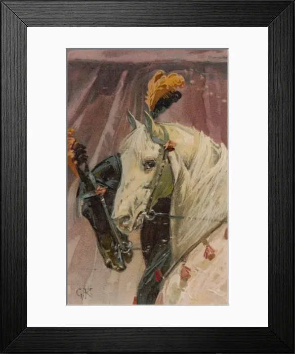 Framed Print : Horses with Plumes 1906 Framed Print : Horses with Plumes 1906