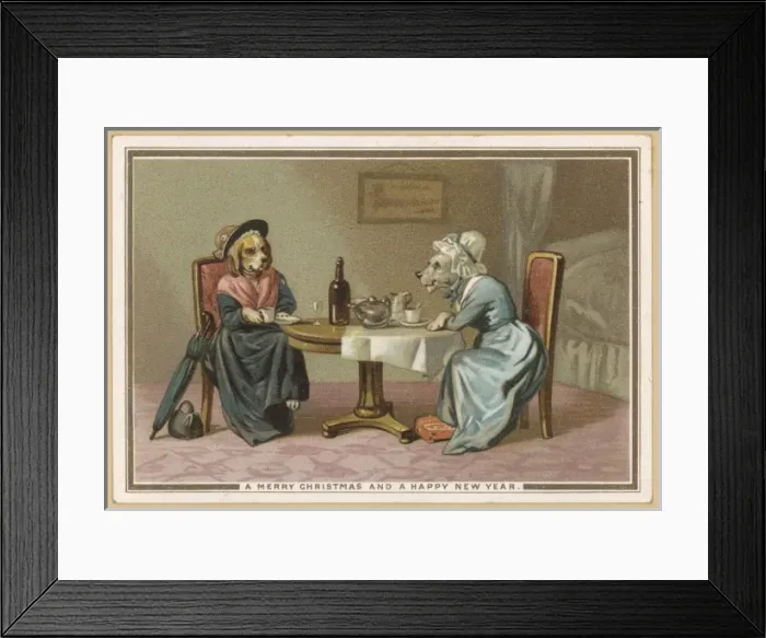 Framed Print : Dogs having Tea Framed Print : Dogs having Tea