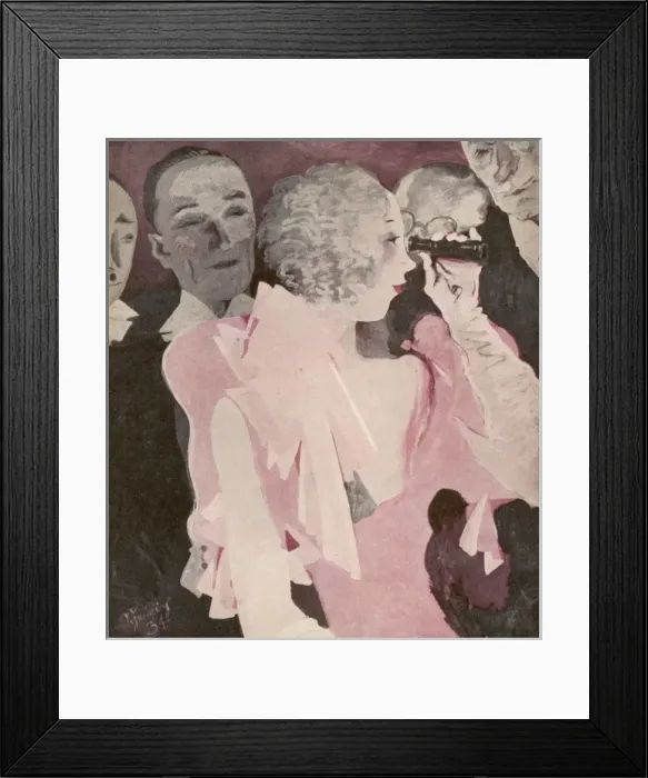 Framed Print : Lady Uses Opera Glass Framed Print : Lady Uses Opera Glass
