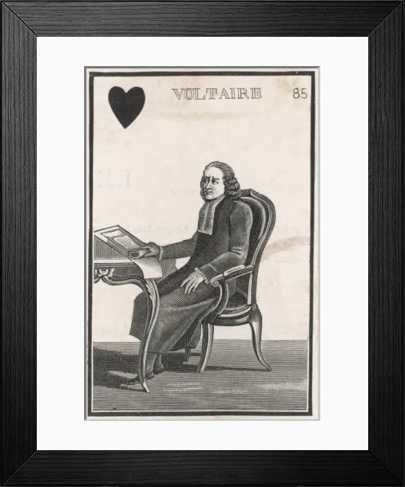 Framed Print : Voltaire Playing Card Framed Print : Voltaire Playing Card