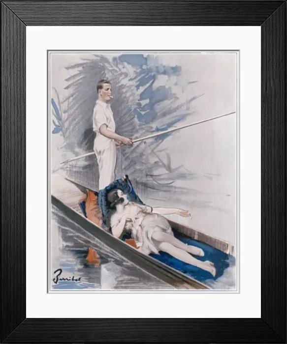 Framed Print : Girl being Punted Framed Print : Girl being Punted