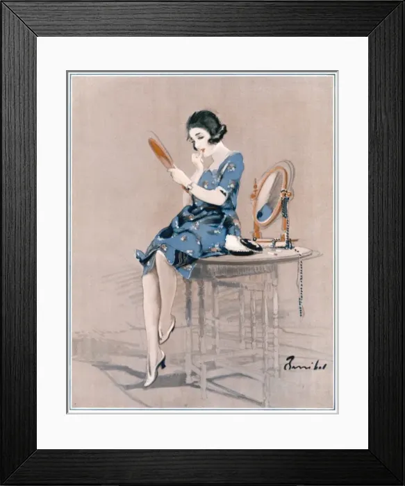 Framed Print : Modern Girl Makes Up Framed Print : Modern Girl Makes Up
