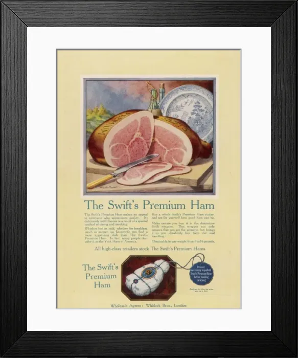 Framed Print : Swifts Ham Advert Framed Print : Swifts Ham Advert