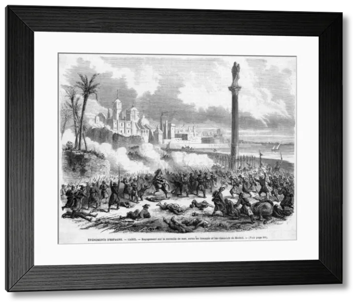 Framed Print : Fighting at Cadiz - 2 Framed Print : Fighting at Cadiz - 2