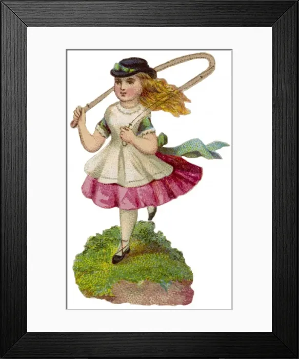 Framed Print : Scrap : Skipping Girl Framed Print : Scrap : Skipping Girl