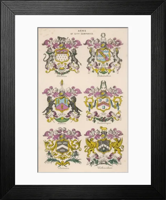Framed Print : Arms of Companies 1 Framed Print : Arms of Companies 1