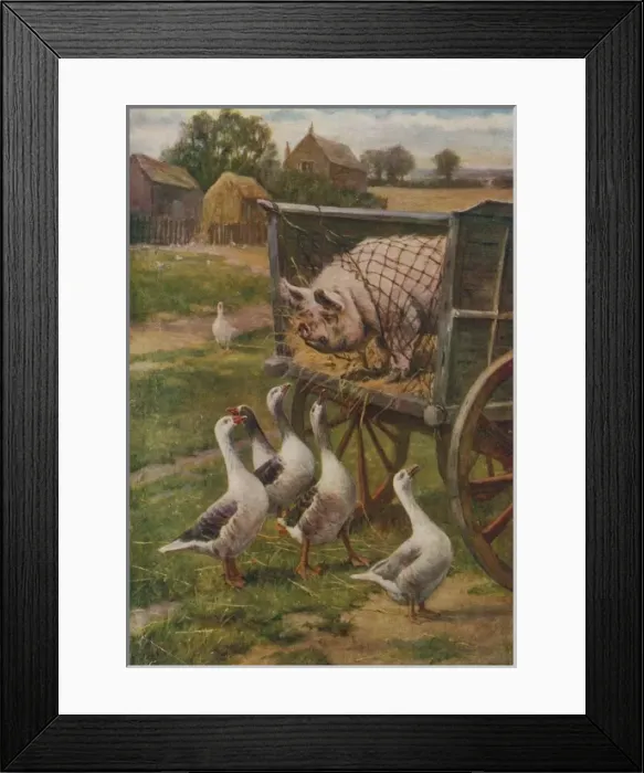 Framed Print : Pig Off to Market 1910 Framed Print : Pig Off to Market 1910