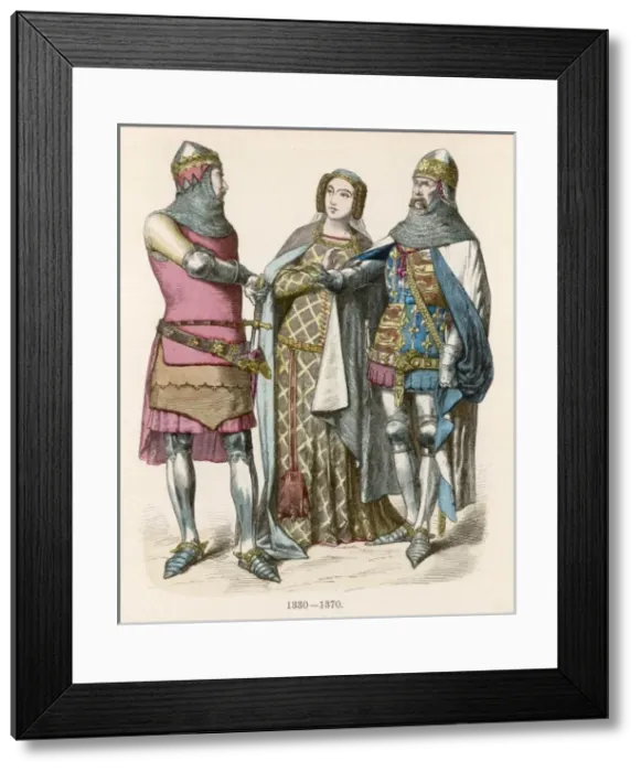 Framed Print : English Lady & Knights Framed Print : English Lady & Knights