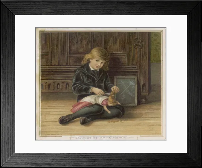 Framed Print : DOLLs HAIR CUT C1880 Framed Print : DOLLs HAIR CUT C1880