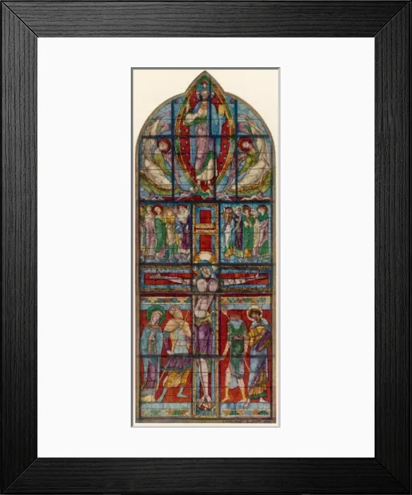Framed Print : Stain Glass Crucifixion Framed Print : Stain Glass Crucifixion