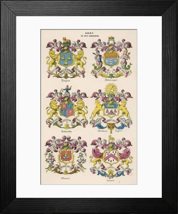 Framed Print : Arms of Companies 2 Framed Print : Arms of Companies 2