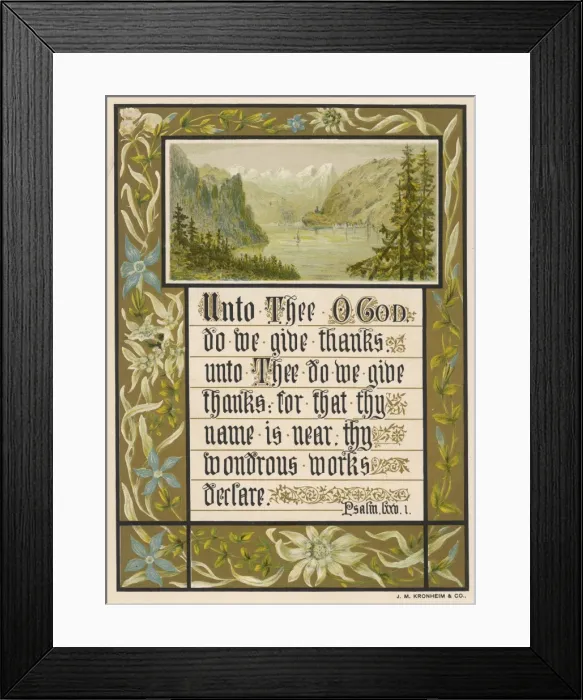 Framed Print : Unto Thee O God Text Framed Print : Unto Thee O God Text