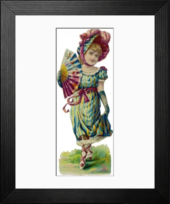 Framed Print : Scrap : Girl and Fan Framed Print : Scrap : Girl and Fan