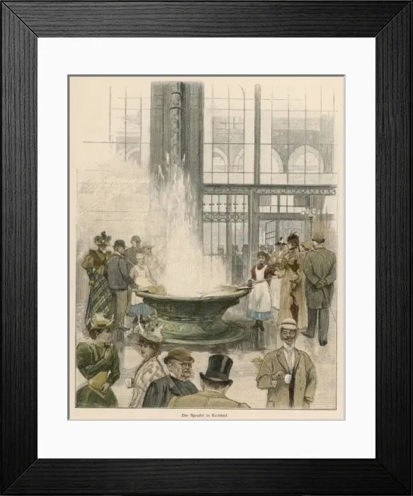 Framed Print : Karlsbad / Sprudel C1895 Framed Print : Karlsbad / Sprudel C1895