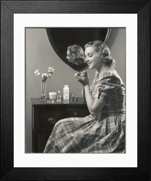 Framed Print : Madras Check Frock 1940S Framed Print : Madras Check Frock 1940S