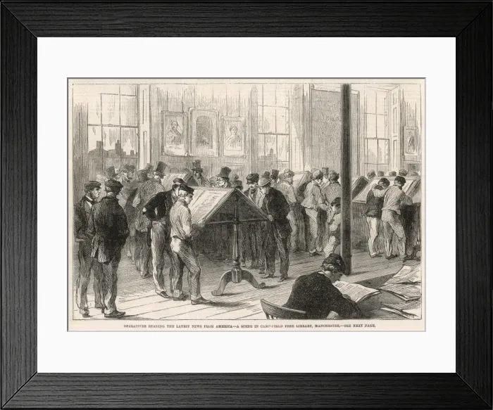 Framed Print : Cottonworkers Read News Framed Print : Cottonworkers Read News