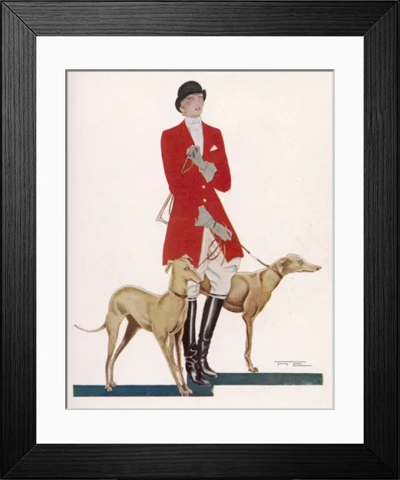 Framed Print : Lady and Greyhounds Framed Print : Lady and Greyhounds