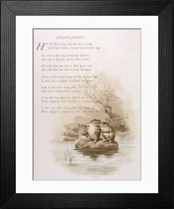 Framed Print : FROGS / CONTENTMENT 1880S Framed Print : FROGS / CONTENTMENT 1880S