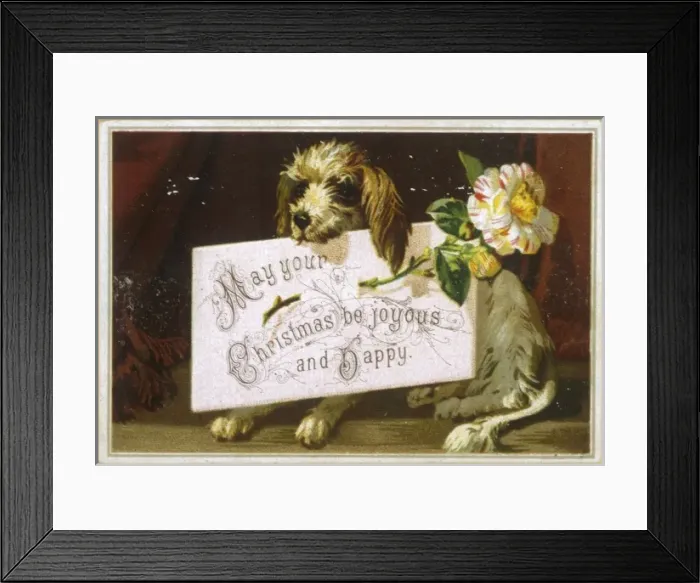 Framed Print : Christmas Card Dog Framed Print : Christmas Card Dog