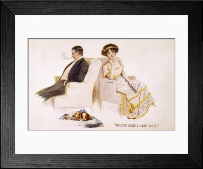 Framed Print : Couple and Spaniel Framed Print : Couple and Spaniel