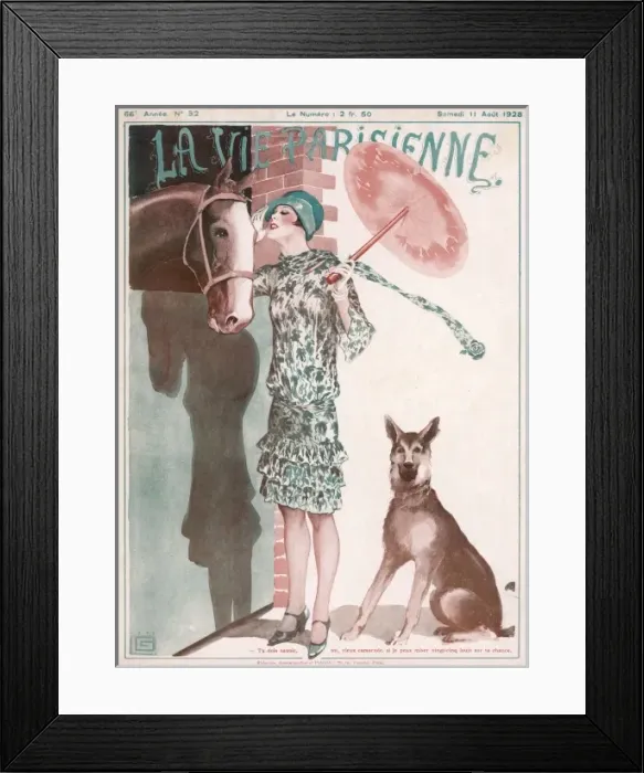 Framed Print : Lady and German Shepherd